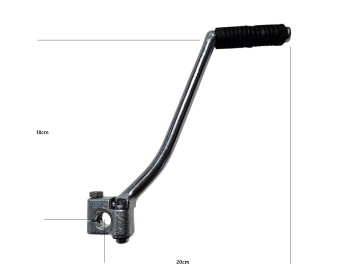 (16D5a) Kickstarter 250cc (lengte ca. 18cm) 16mm as